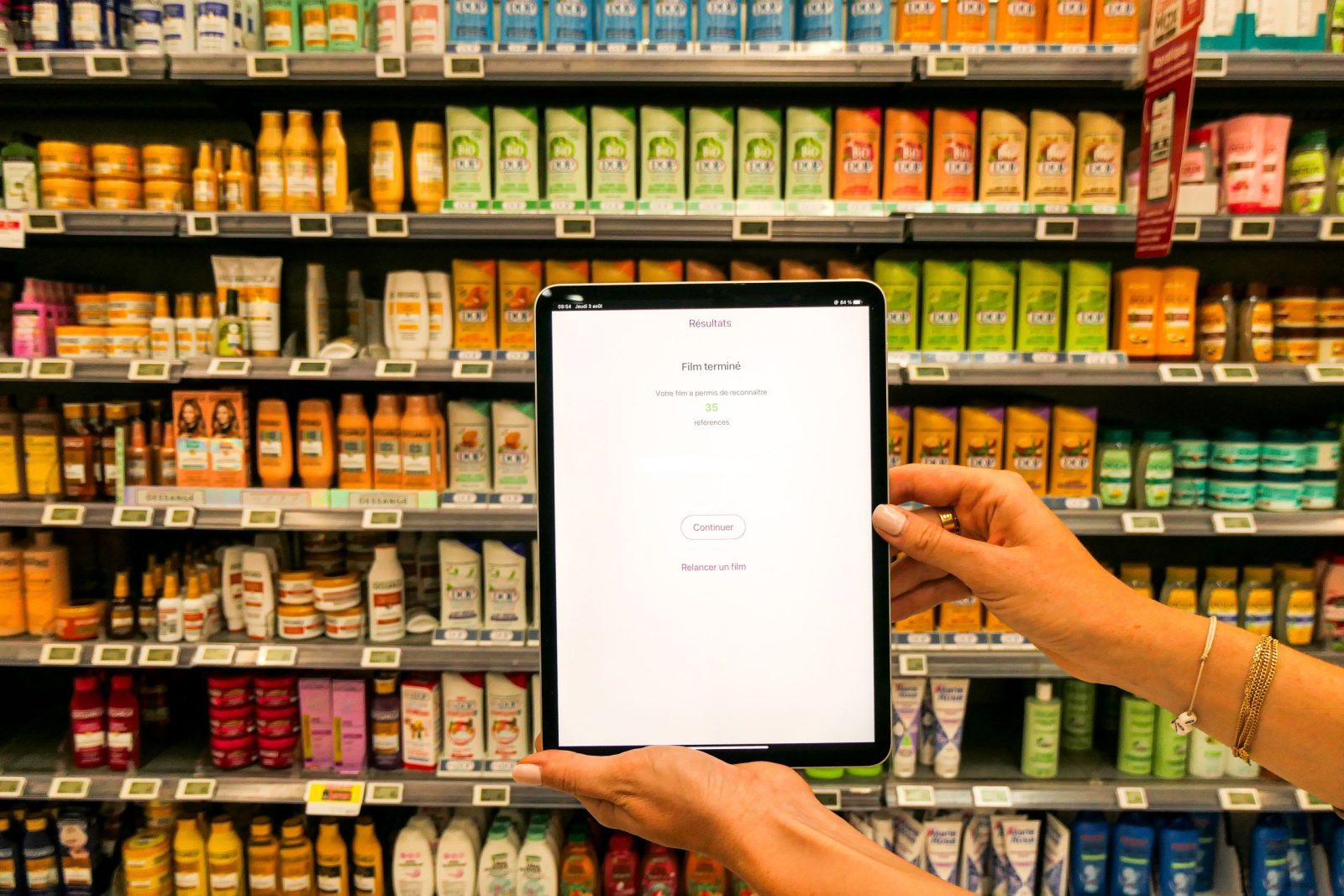 L'écran qu'affiche l'application lorsque le commercial a fini son relevé linéaire.