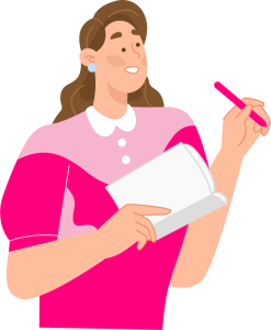 Illustration femme avec un stylo